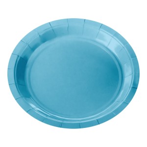 Pratos de Papel 18cm - Azul Bebê c/8 Make+