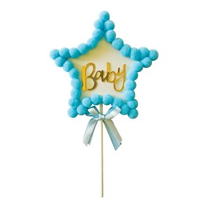 Topo de Bolo - Pom Pom Baby Azul Make+