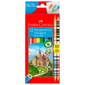 Lápis de Cor 10 Cores + 2 Bicolor Faber Castell