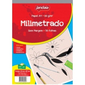 Papel Milimetrado A3 63g 50 Folhas Jandaia