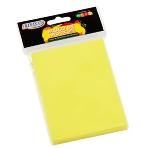 Bloco de Anotações 76mm x 102mm - Amarelo Neon 100 Folhas BRW