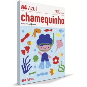 Papel Sulfite A4 Azul 75g 100 Folhas Chamequinho Chamex