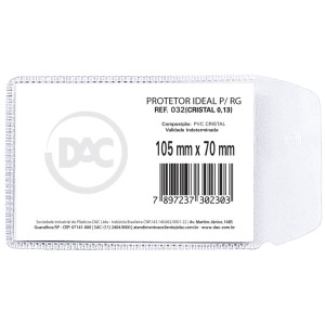 Plástico Protetor para RG 032 c/100 DAC