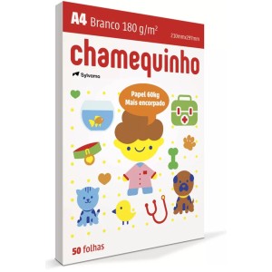 Papel Sulfite A4 Branco 180g 50 Folhas Chamequinho Chamex