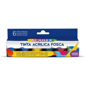 Tinta Acrílica Fosca 6 Cores Fashion Colors Acrilex