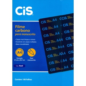 Papel Carbono Filme A4 Azul para Manuscrito 100 Folhas Cis