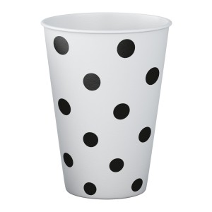 Copos de Papel 250ml - Bolinhas Preto e Branco c/8 Make+