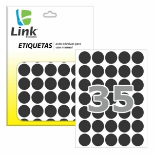 Etiqueta Adesiva Redonda 19mm - Preto c/210 Link