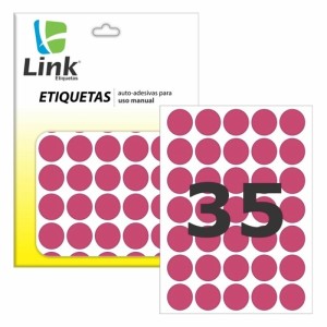 Etiqueta Adesiva Redonda 19mm - Rosa c/210 Link
