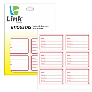 Etiqueta Adesiva Escolar - Vermelha c/30 Link