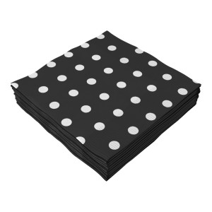 Guardanapo 33cm x 33cm - Bolinhas Preto e Branco c/20 Make+