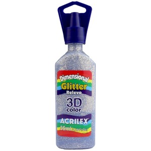 Tinta Dimensional Glitter 3D 35ml - Prata 202 Acrilex
