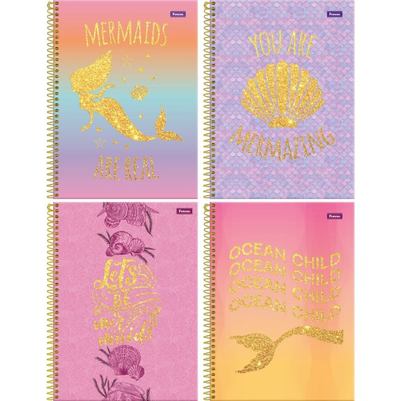 Caderno 1 Matéria Sereias 80fls Foroni