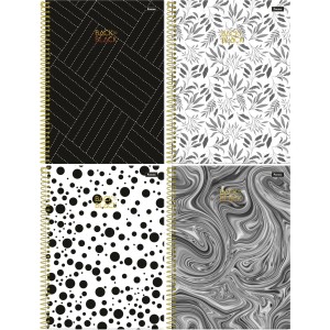 Caderno 10 Matérias Back to Black 160fls Foroni