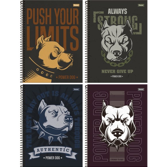 Caderno 10 Matérias Power Dog 160fls Foroni