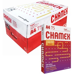 Papel Sulfite A4 Branco 75g Caixa com 5000 Folhas Chamex