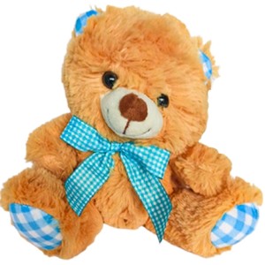 Pelúcia Urso Marrom com Laço Azul Grande 20cm CKS