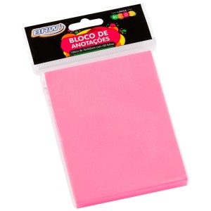 Bloco de Anotações 76mm x 102mm - Rosa Neon 100 Folhas BRW