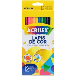 Lápis de Cor 12 Cores Hexagonal Acrilex