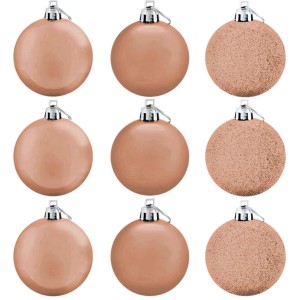 Bola de Natal 6cm Rosé Gold Mista c/9 Magizi