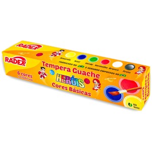 Tempera Guache 6 Cores Heróis Radex