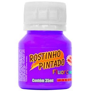 Tinta Facial Líquida 35ml - Roxo Fluorescente Rostinho Pintado
