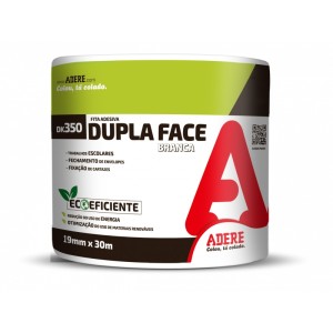 Fita Dupla Face Branca 19mm x 30m c/5 Adere