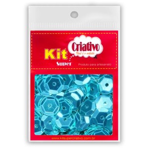 Super Lantejoula 14mm - Azul Claro 10g Kit Super Criativo