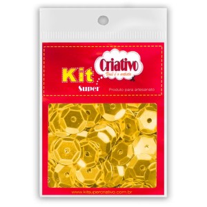 Super Lantejoula 14mm - Ouro 10g Kit Super Criativo