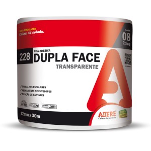 Fita Dupla Face Transparente 12mm x 30m c/8 Adere