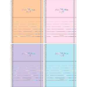 Caderno 10 Matérias Fluor Mix Soft 160 Folhas Foroni