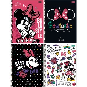 Caderno 10 Matérias Minnie Vintage 160 Folhas Foroni