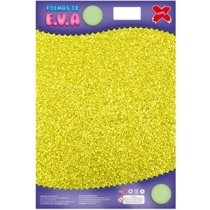 Placa de EVA com Glitter 40x60cm - Amarelo Neon c/5