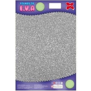 Placa de EVA com Glitter 40x60cm - Prata c/5