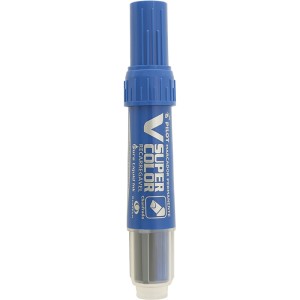 Pincel Marcador Permanente V-Super Color Recarregável Azul Pilot