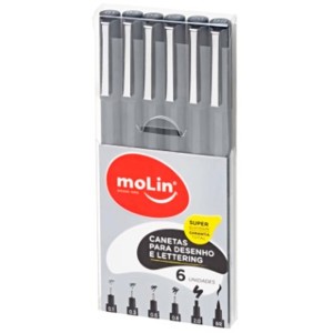 Caneta Artística c/6 Pontas Molin
