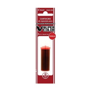 Refil para Pincel Marcador Permanente V-Super Color Vermelho Pilot