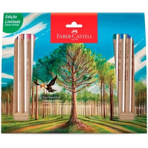 Lápis de Cor 36 Cores Supersoft Natural Edition Faber Castell