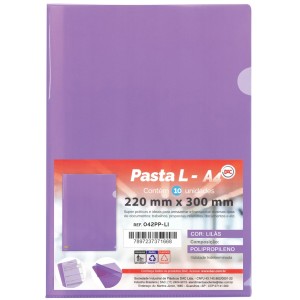 Pasta em L A4 - Lilás 042PP-LI c/10 DAC