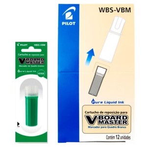 Refil para Pincel Marcador de Quadro Branco V-Board Master Verde c/12 Pilot