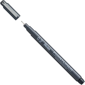 Caneta Nanquim Pointliner 0.2mm Preta Pentel