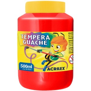 Tempera Guache 500ml - Vermelho Fogo 507 Acrilex