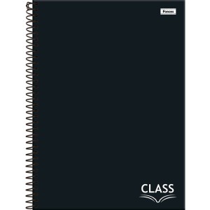Caderno 1 Matéria Class Preto 80 Folhas Foroni
