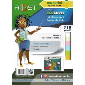 Bloco Ecocores A4 Multiformas 2 Balões de Fala 110g 24fls Ridet