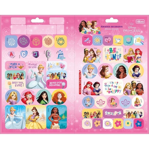 Cartela de Adesivos Duplo G - Princesas Tilibra