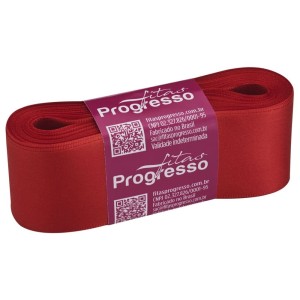 Fita de Cetim n.9 1354 - Vermelho Tomate Progresso