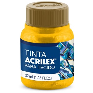 Tinta para Tecido Metálica 37ml - Amarelo 553 Acrilex