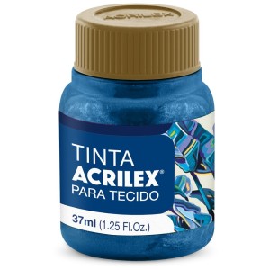 Tinta para Tecido Metálica 37ml - Azul 559 Acrilex