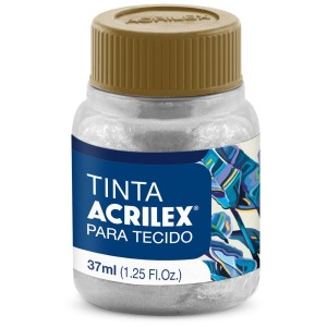 Tinta para Tecido Metálica 37ml - Branco 562 Acrilex
