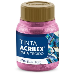Tinta para Tecido Metálica 37ml - Rosa 537 Acrilex